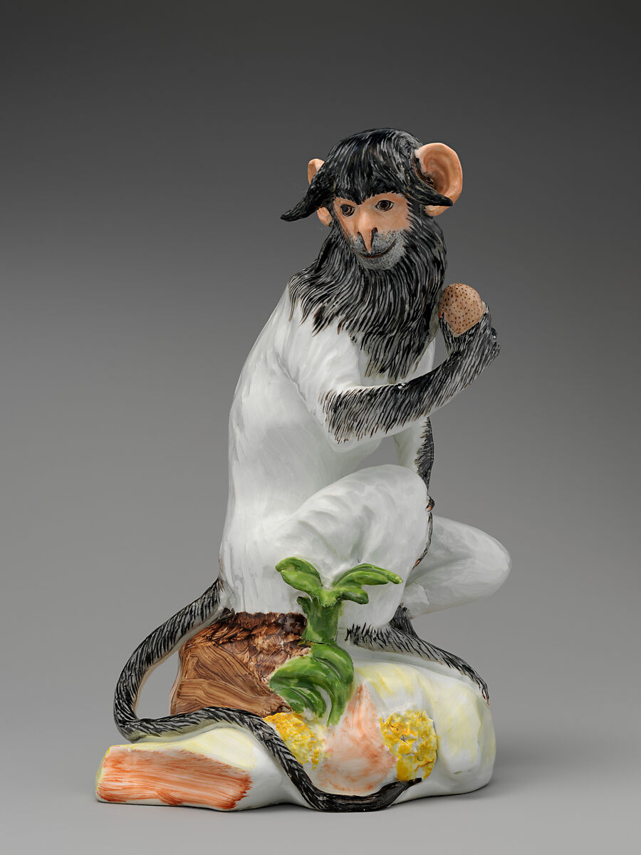 Monkey, Meissen Manufactory (German, 1710–present), Hard-paste porcelain, German, Meissen