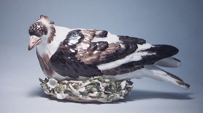 Nesting pigeon, Meissen Manufactory (German, 1710–present), Hard-paste porcelain, German, Meissen 