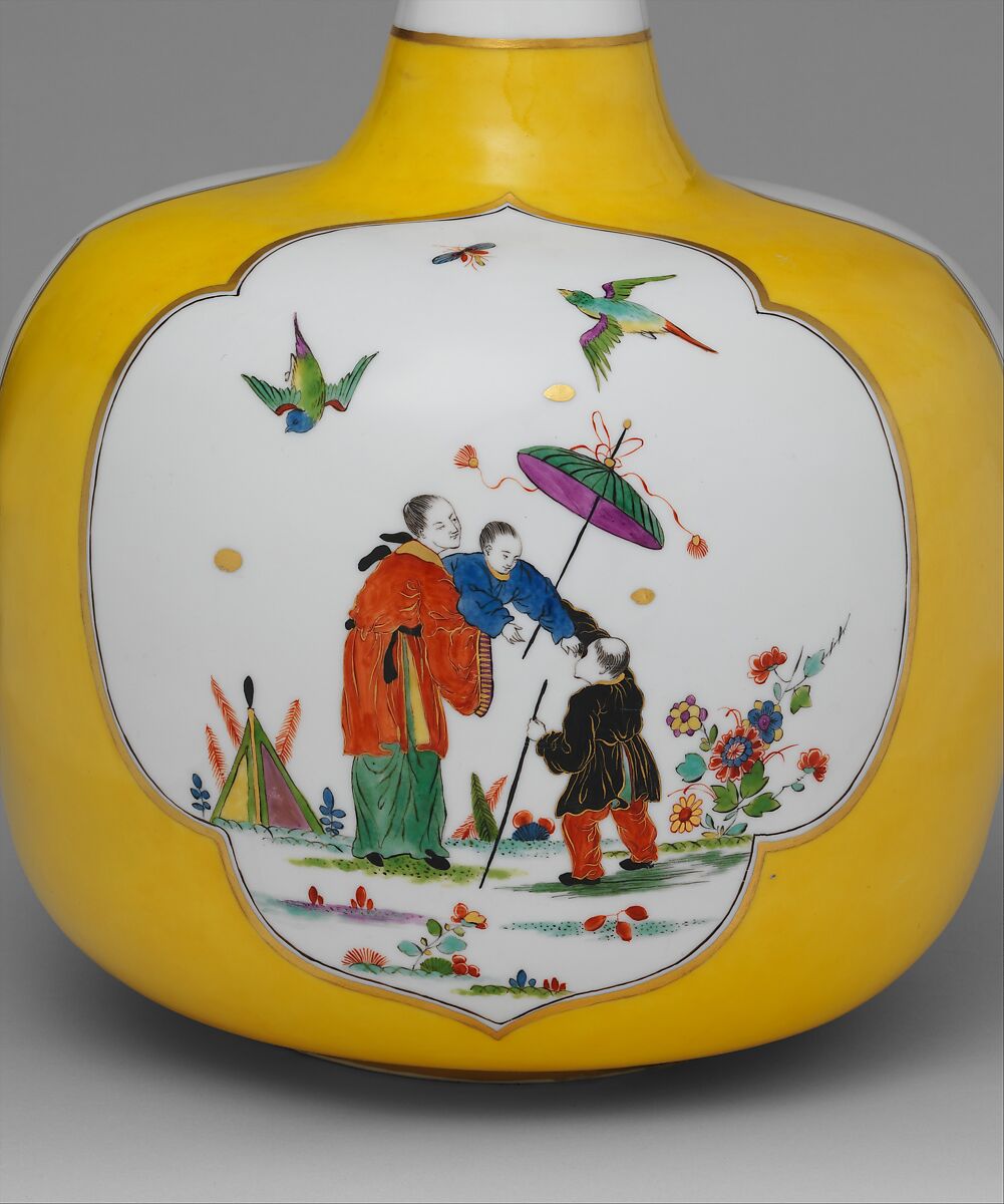 Vase, Meissen Manufactory (German, 1710–present), Hard-paste porcelain decorated in polychrome enamels, gold, German, Meissen