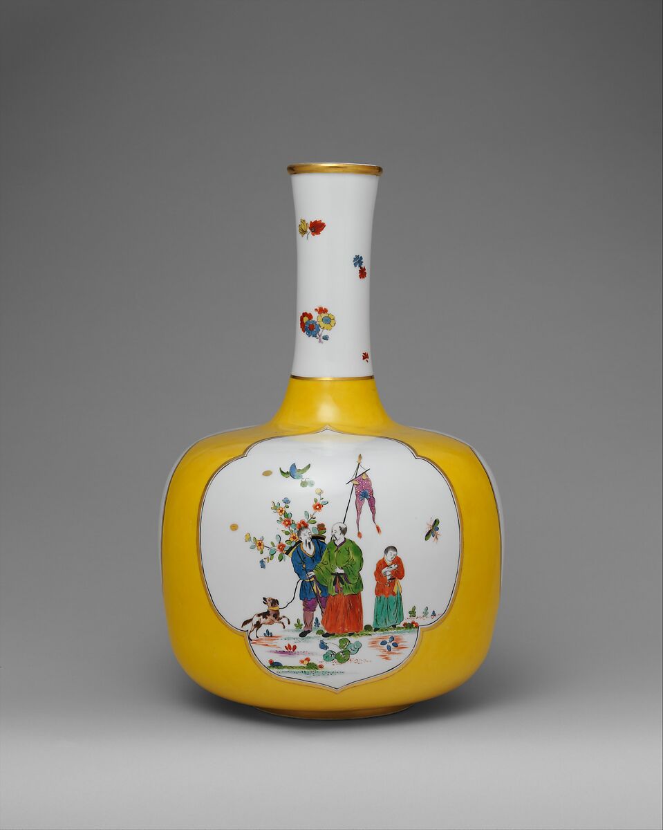 Vase, Meissen Manufactory (German, 1710–present), Hard-paste porcelain decorated in polychrome enamels, gold, German, Meissen 