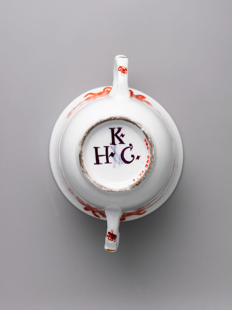 Chocolate cup and saucer with dragons and phoenixes, Meissen Manufactory (German, 1710–present), Hard-paste porcelain painted with colored enamels over transparent glaze, German, Meissen