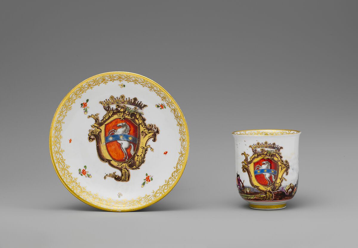 Cup and saucer, Meissen Manufactory (German, 1710–present), Hard-paste porcelain, German, Meissen 