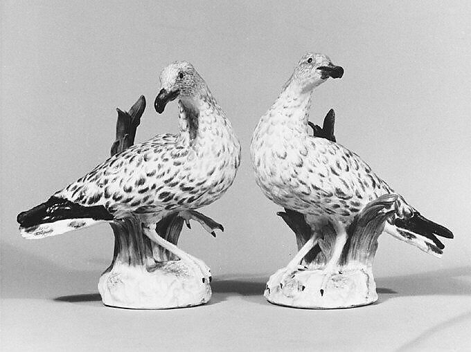 Herring gull (one of a pair), Meissen Manufactory (German, 1710–present), Hard-paste porcelain, German, Meissen 