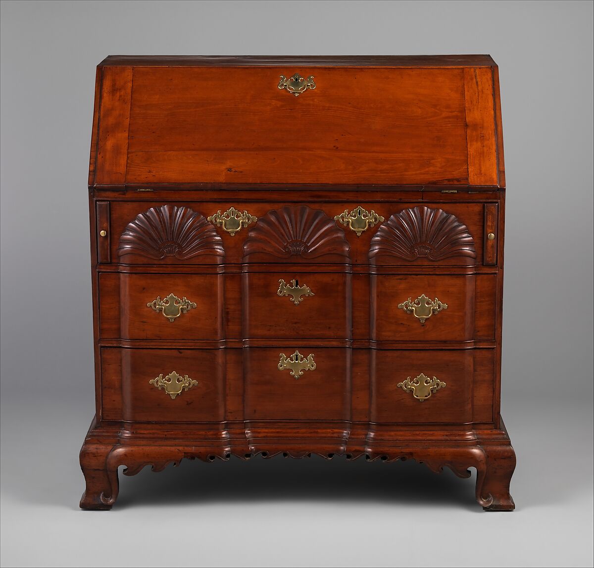 Slant front desk, Cherry, American