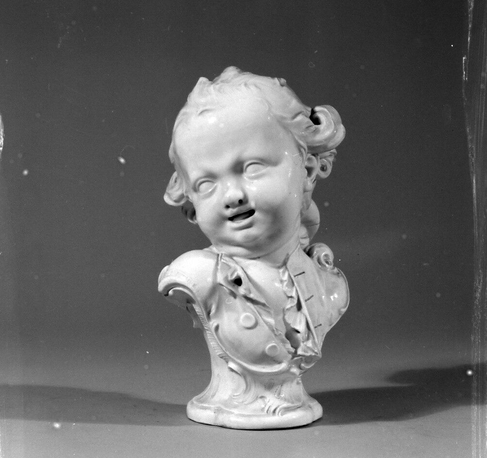 Bust of a laughing boy, Nymphenburg Porcelain Manufactory (German, 1747–present), Hard-paste porcelain, German, Neudeck-Nymphenburg 
