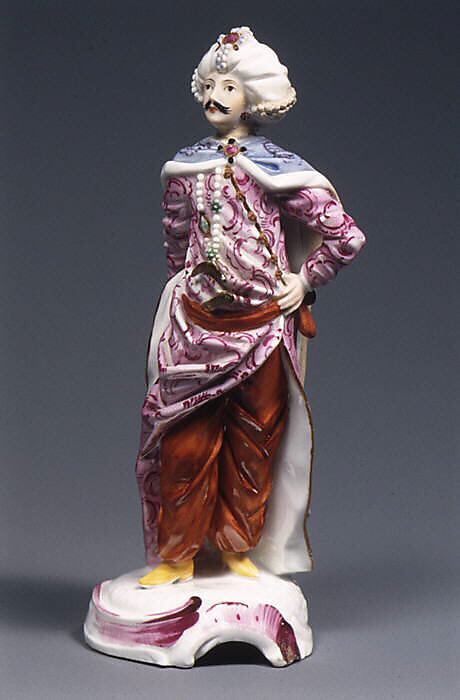 Sultan (one of a pair), Fulda Pottery and Porcelain Manufactory (German, 1764–1789), Hard-paste porcelain, German, Fulda 