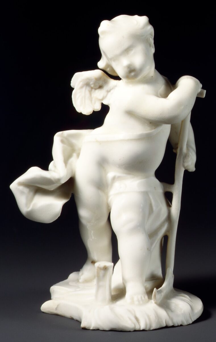 Putto as Saturn, Nymphenburg Porcelain Manufactory (German, 1747–present), Hard-paste porcelain, German, Neudeck-Nymphenburg 