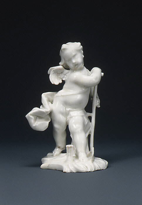 Putto as Saturn, Nymphenburg Porcelain Manufactory (German, 1747–present), Hard-paste porcelain, German, Neudeck-Nymphenburg