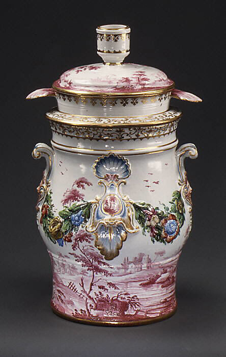 Barrel-shaped réchaud, Doccia Porcelain Manufactory (Italian, 1737–1896), Soft-paste porcelain, Italian, Florence