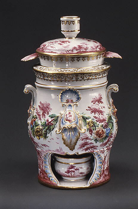 Barrel-shaped réchaud, Doccia Porcelain Manufactory (Italian, 1737–1896), Soft-paste porcelain, Italian, Florence