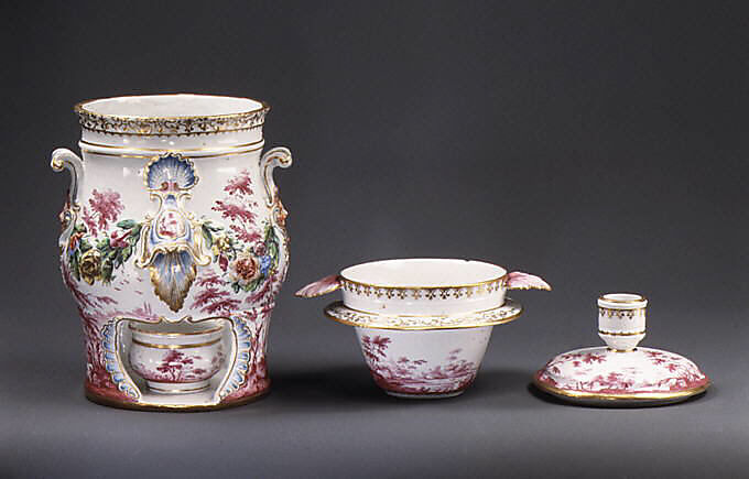 Barrel-shaped réchaud, Doccia Porcelain Manufactory (Italian, 1737–1896), Soft-paste porcelain, Italian, Florence