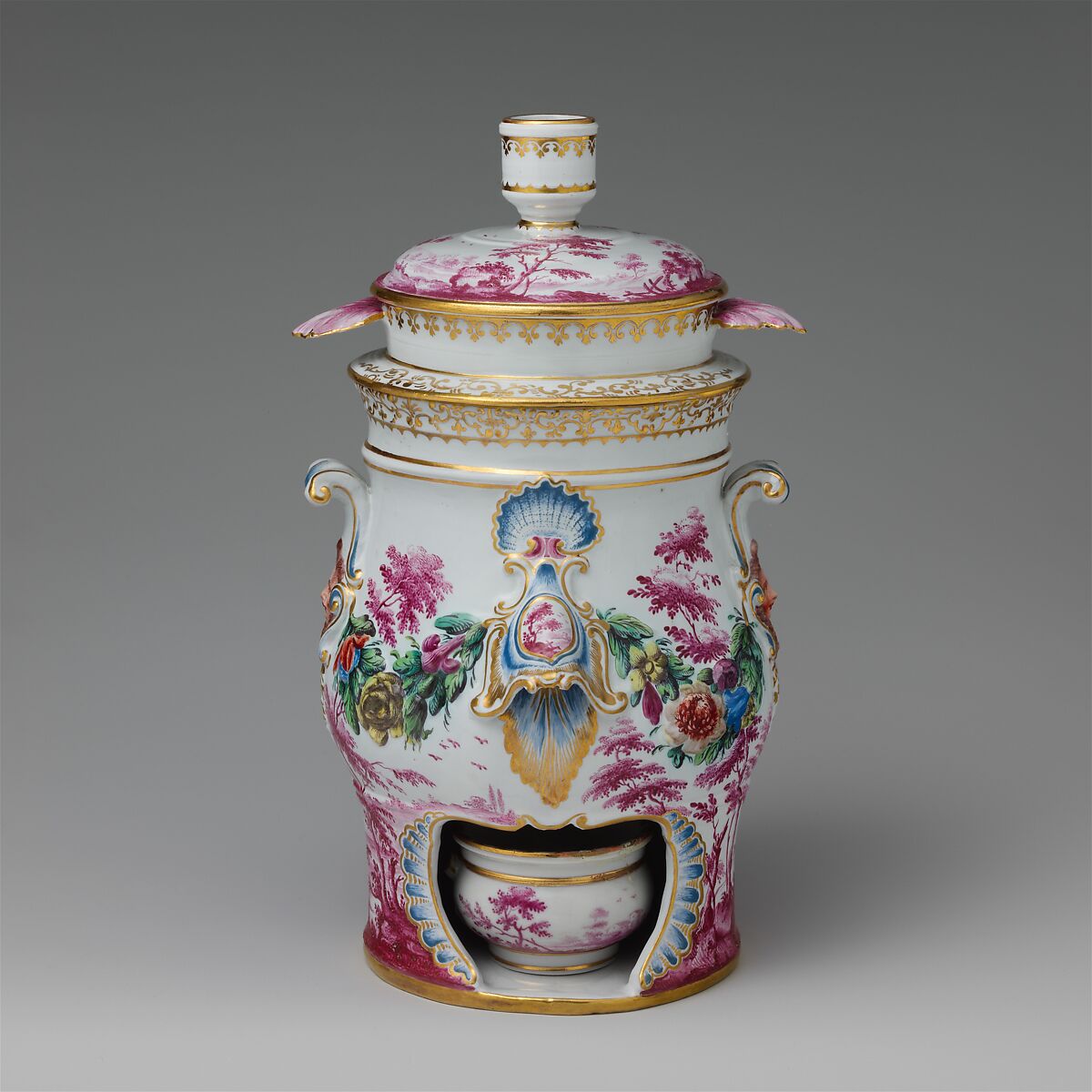 Barrel-shaped réchaud, Doccia Porcelain Manufactory  Italian, Soft-paste porcelain, Italian, Florence