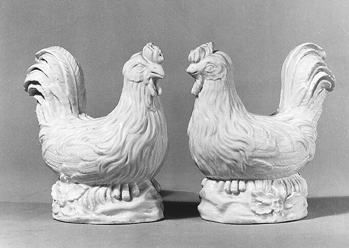 Cockerel, Saint-Cloud factory (French, mid-1690s–1766), Soft-paste porcelain, French, Saint-Cloud 