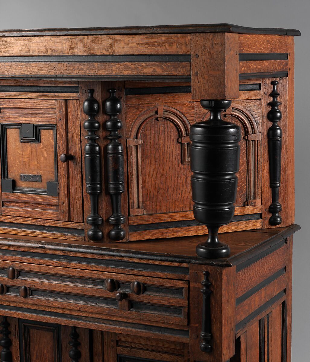 Cupboard, Oak, maple, yellow poplar, with oak and pine, American