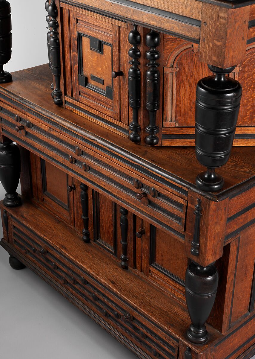 Cupboard, Oak, maple, yellow poplar, with oak and pine, American