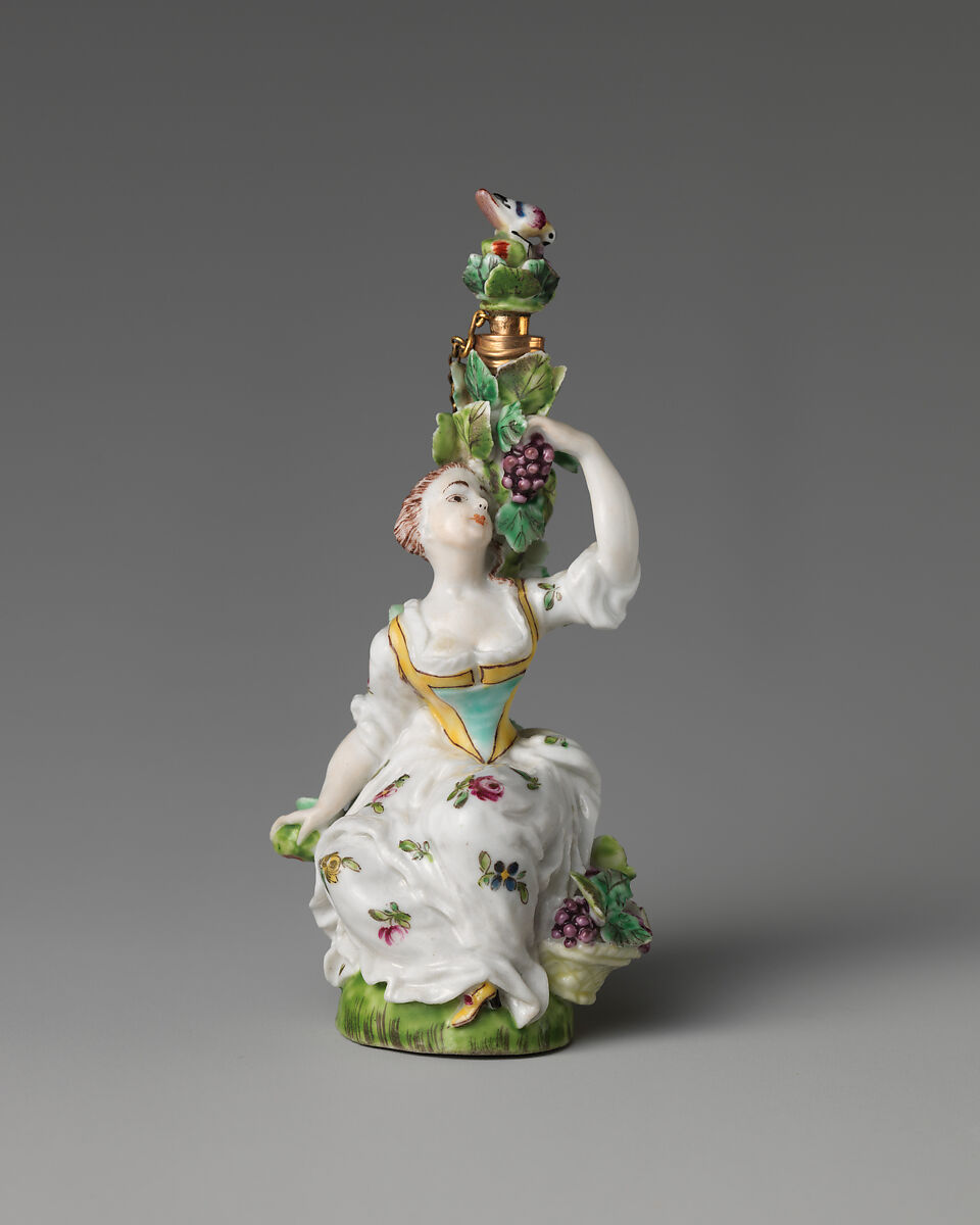 Lady seated amongst a grapevine, Saint James's Factory (British, ca. 1748/49–1760), Soft-paste porcelain, British, London