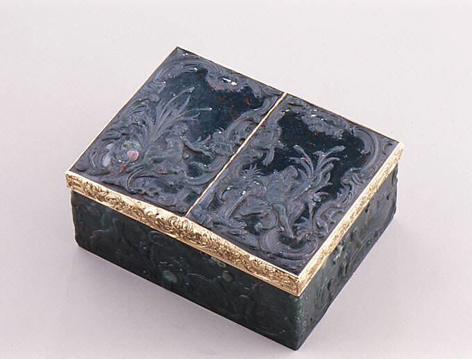 Double snuffbox, Bloodstone, gold, German 