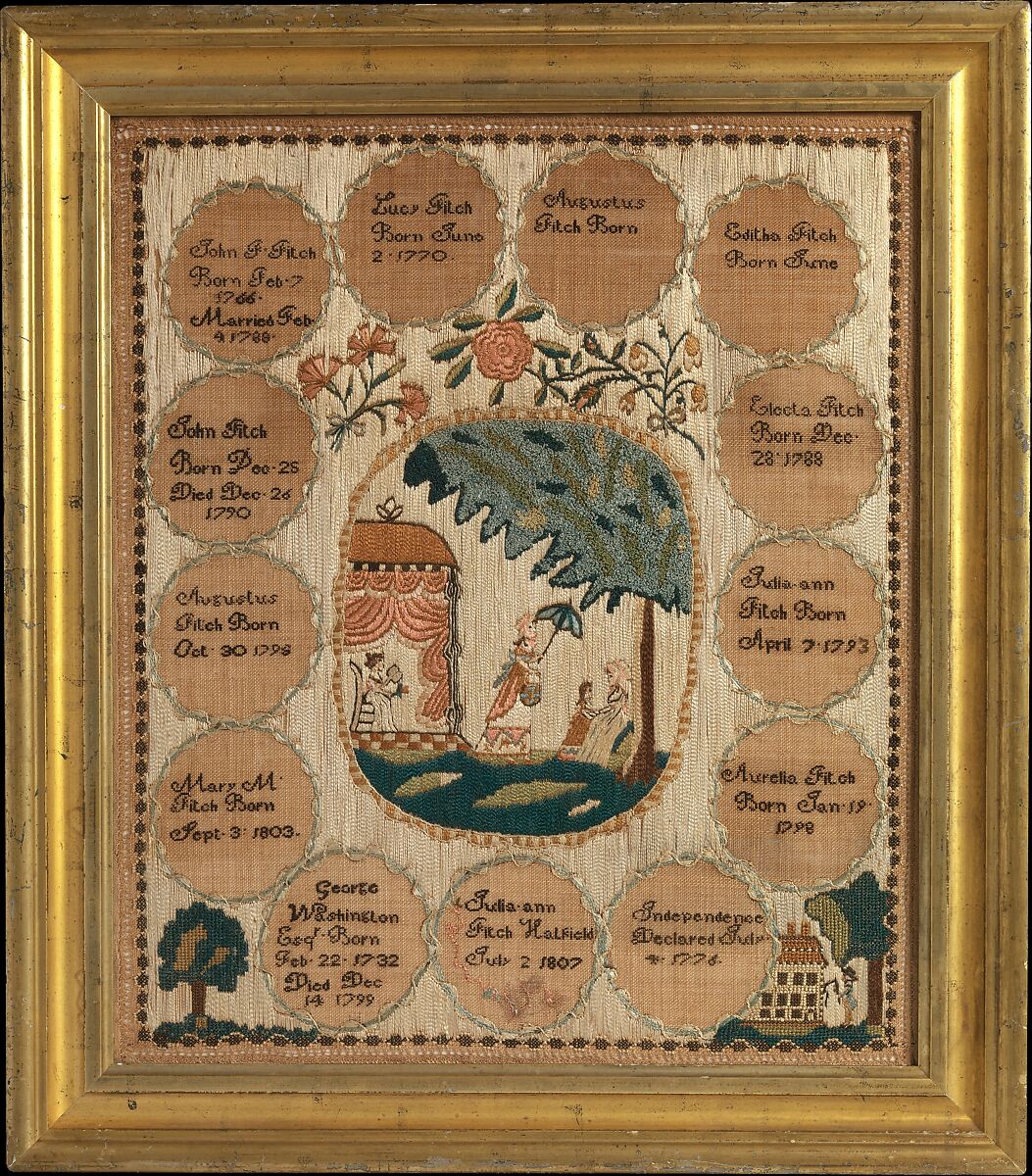 Embroidered by Julia Ann Fitch | Embroidered sampler | American  image