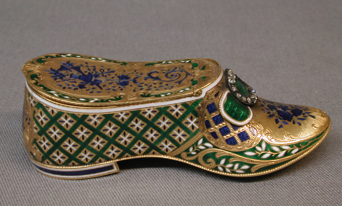 Musical snuffbox, Gold, enamel, diamonds, Swiss 