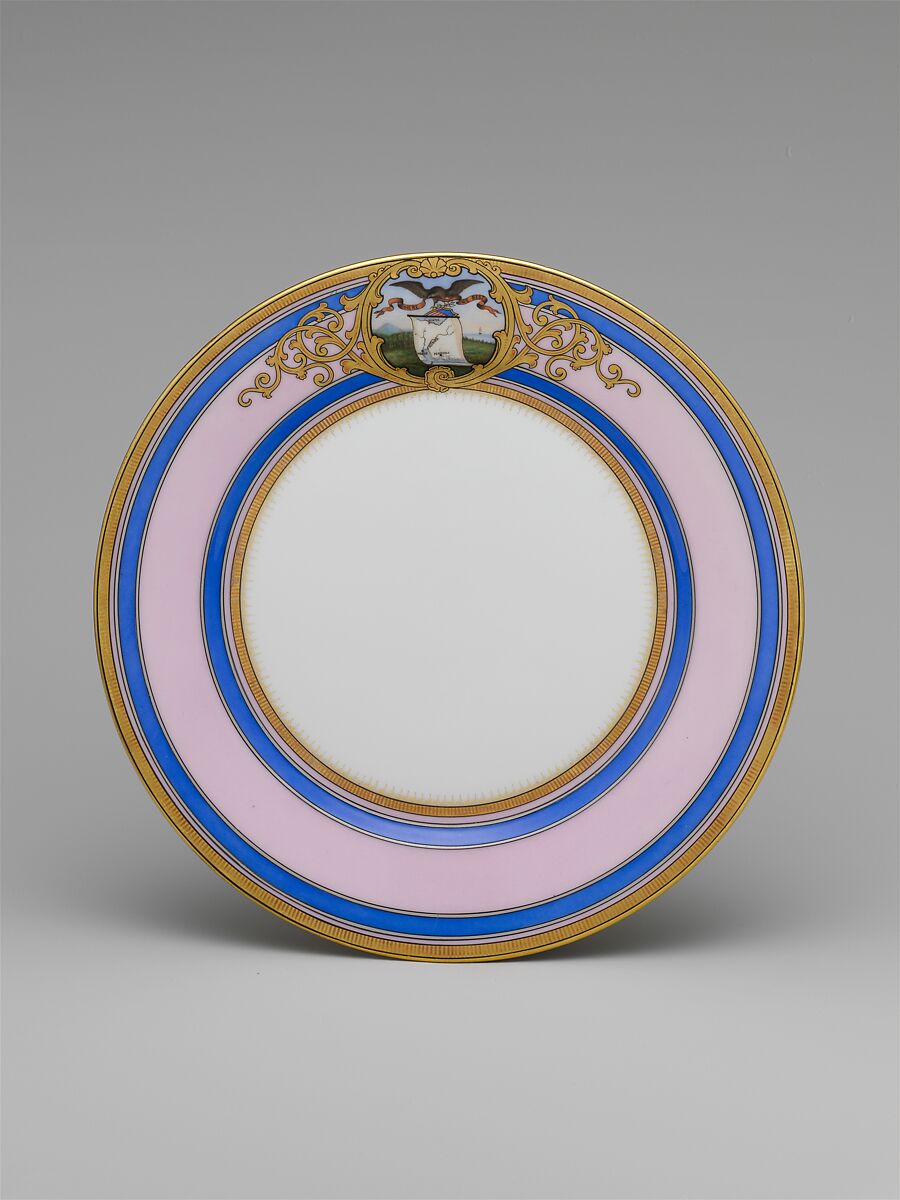 Continental Porcelain Plate, Alabama, Joseph S. Potter (1822–1904), Porcelain, American 