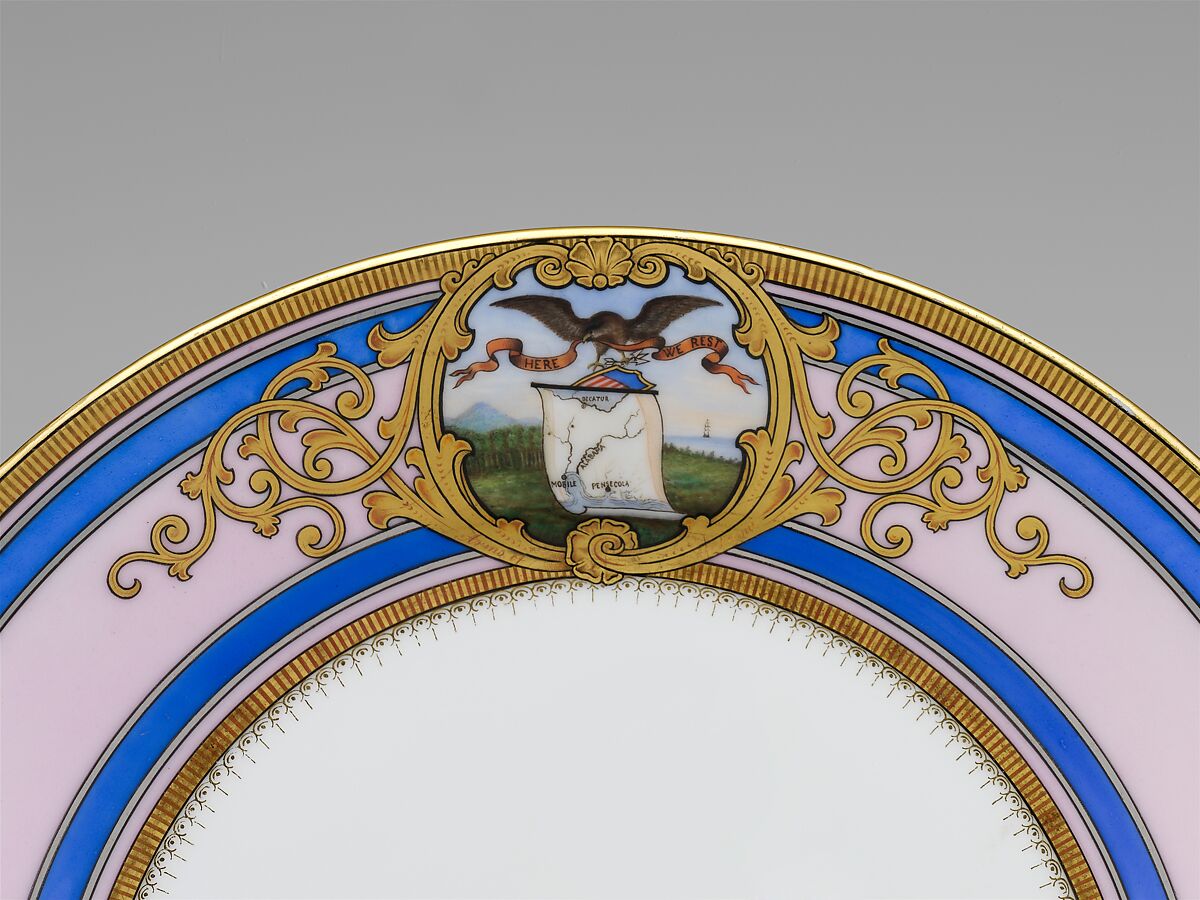 Continental Porcelain Plate, Alabama, Joseph S. Potter (1822–1904), Porcelain, American