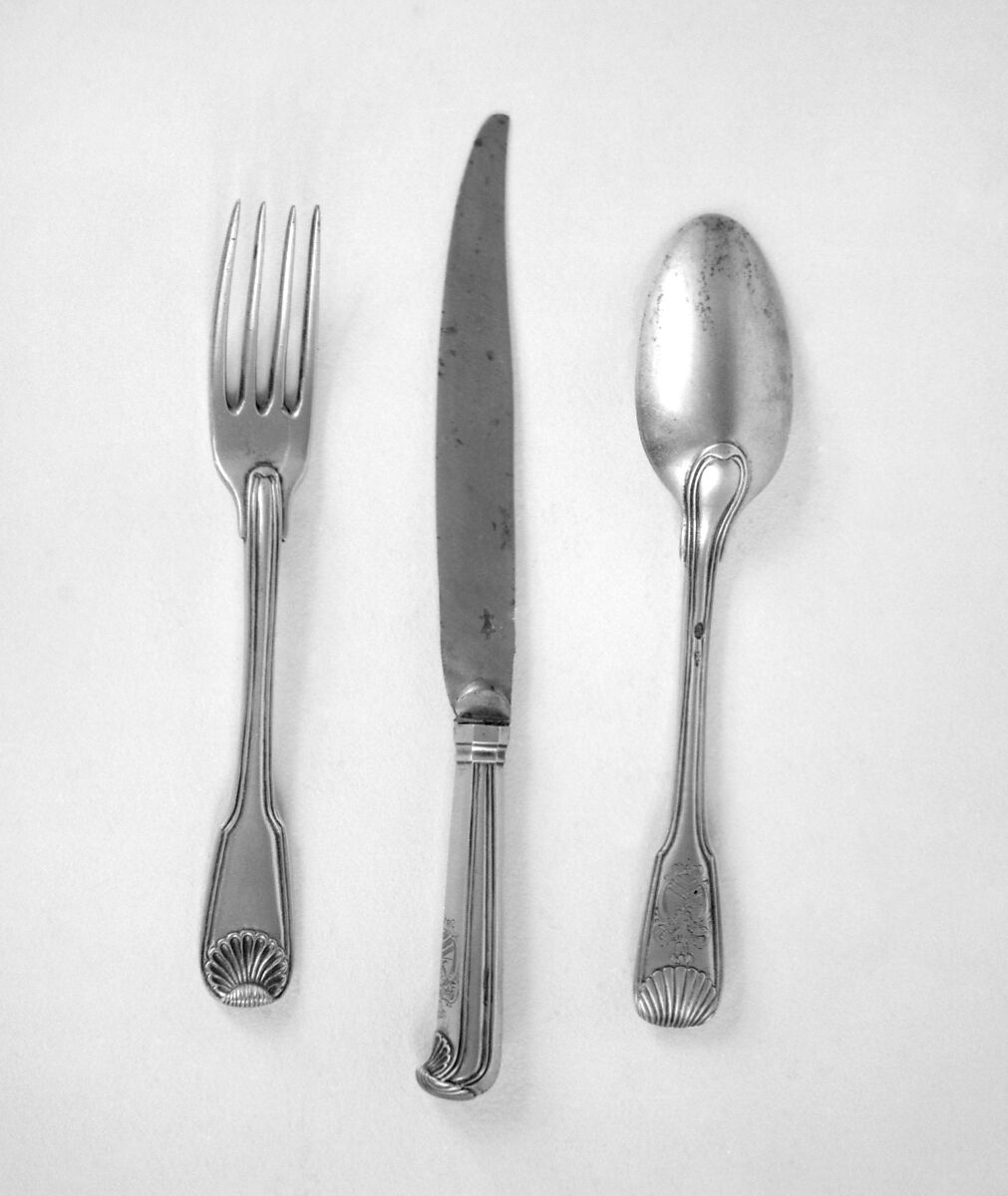 Spoon (part of a traveling set), Silver, French, Strasbourg 