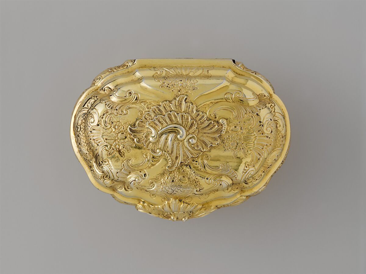 Oval box with cover, Gottlieb Satzger (ca. 1709–1783, master 1746), Silver, German, Augsburg