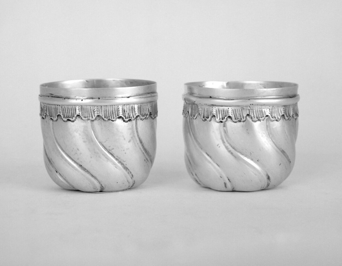 Double cup, Johann Friedericus Schloeff, Silver, parcel gilt, German, Strasbourg 