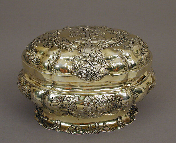 Oval box (one of a pair)