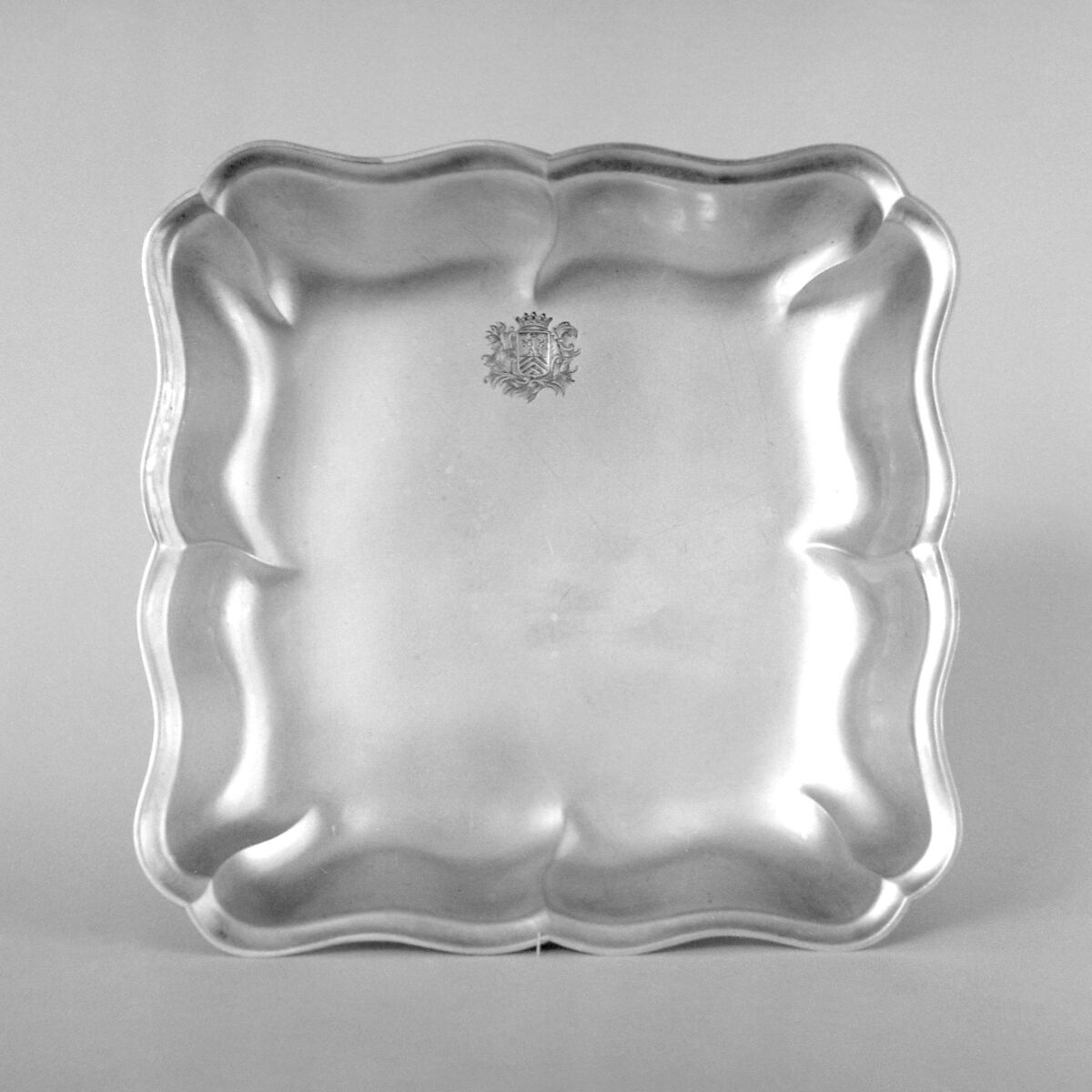Square dish, Abraham Drentwett IV (1711–1785, master 1741), Silver, German, Augsburg 