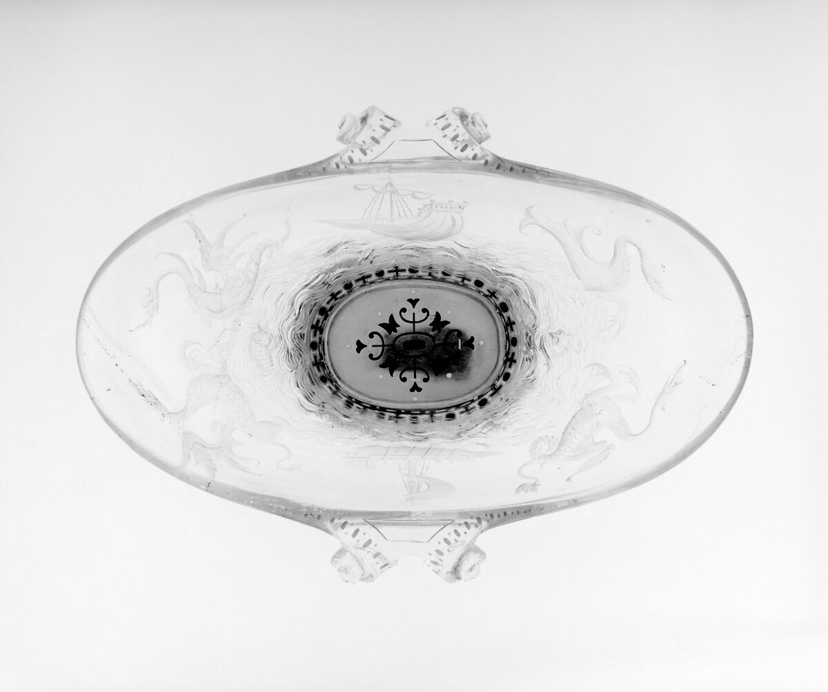 Oval cup, Rock crystal, enameled gold mounts, Italian, Milan