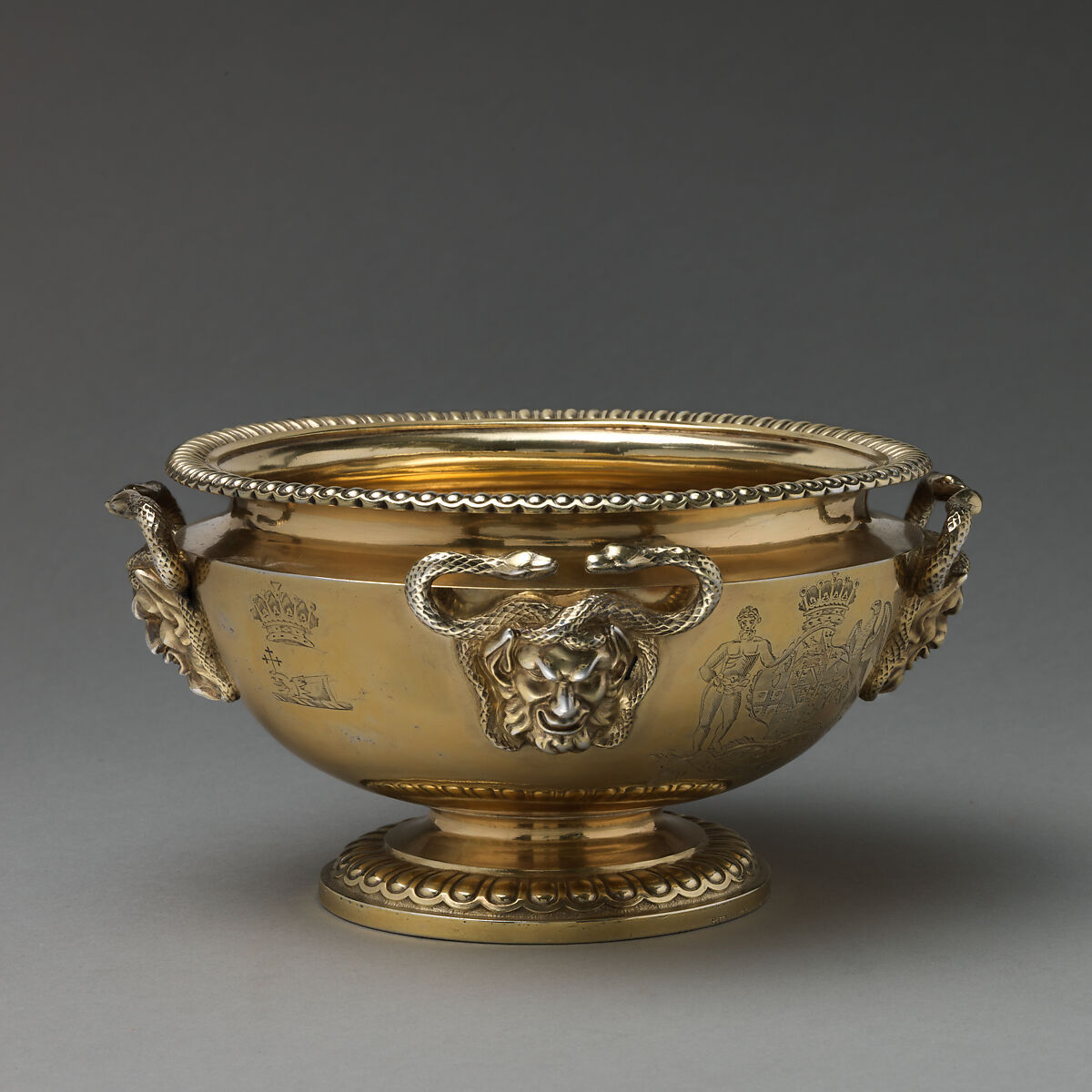 Sugar bowl (part of a set), Paul Storr (British, 1771–1844), Silver-gilt, British, London