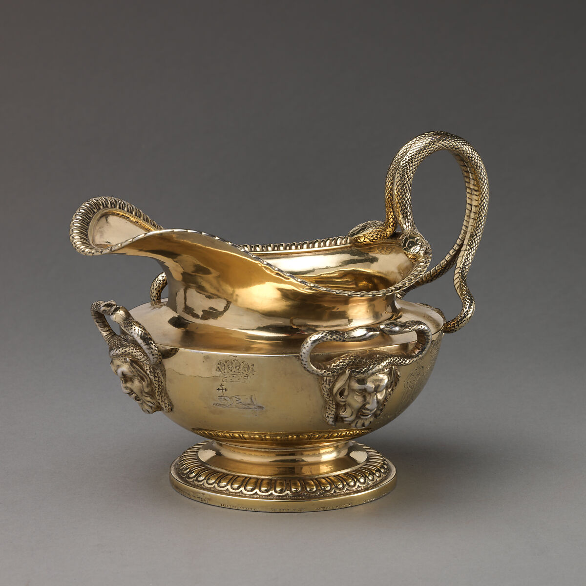 Cream jug (part of a set), Paul Storr (British, 1771–1844), Silver-gilt, British, London