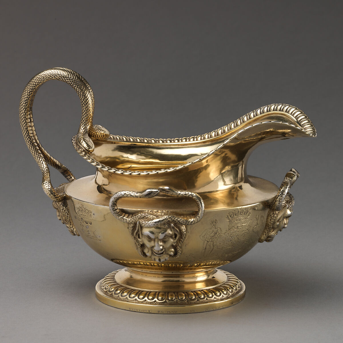 Cream jug (part of a set), Paul Storr (British, 1771–1844), Silver-gilt, British, London 