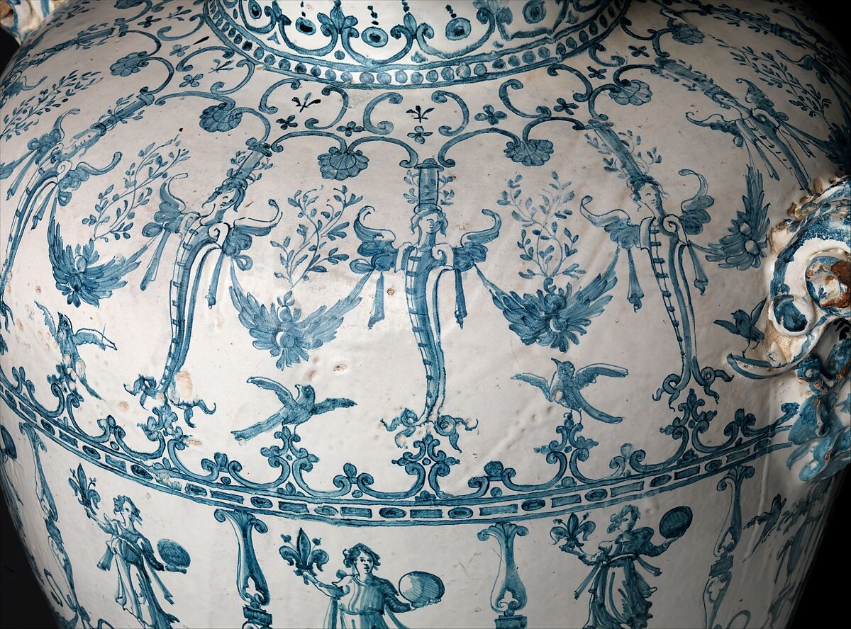 Wine jar (Orcio da vino), workshop of the Marmi family, Maiolica (tin-glazed earthenware), Italian, Montelupo