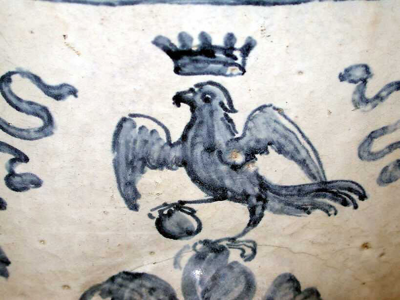 Wine jar (Orcio da vino), workshop of the Marmi family, Maiolica (tin-glazed earthenware), Italian, Montelupo