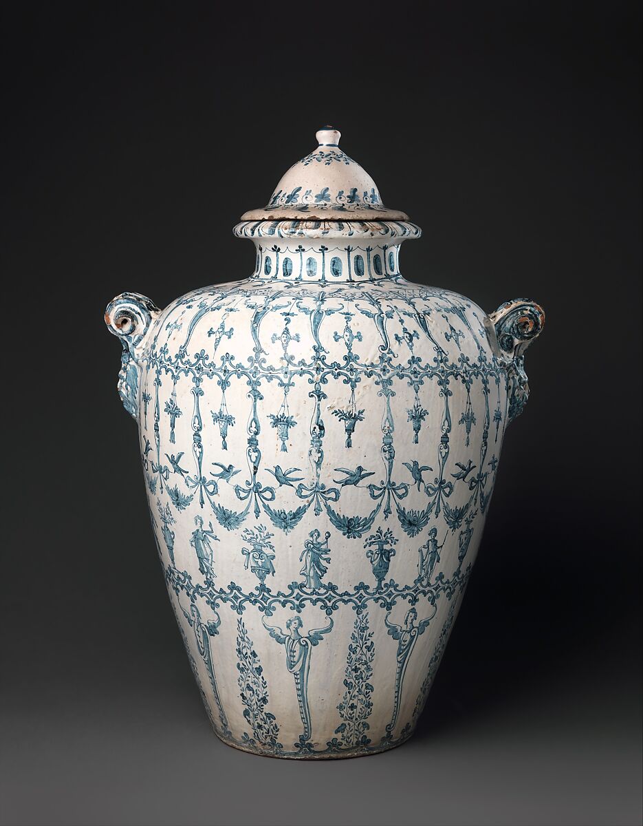 Wine jar (Orcio da vino), workshop of the Marmi family, Maiolica (tin-glazed earthenware), Italian, Montelupo