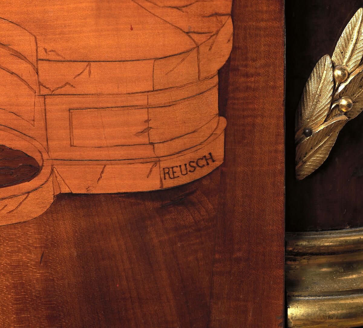 Longcase clock, Clockmaker: Hermann Achenbach (German, born 1730, active before 1759–92), Case: oak veneered with maple, burl woods, holly, and hornbeam (all partly stained), and other woods; mother-of-pearl; gilded bronze; and brass; Dial: partly gilded and partly silvered brass and enameled and painted copper; Movement: brass and steel, German, Neuwied am Rhein