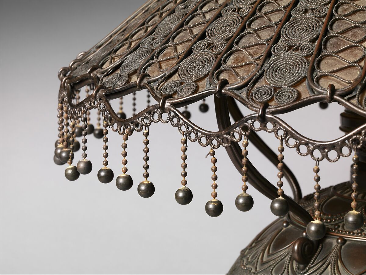 Table lamp, Tiffany Studios (1902–32), Leaded Favrile glass and patinated bronze, American