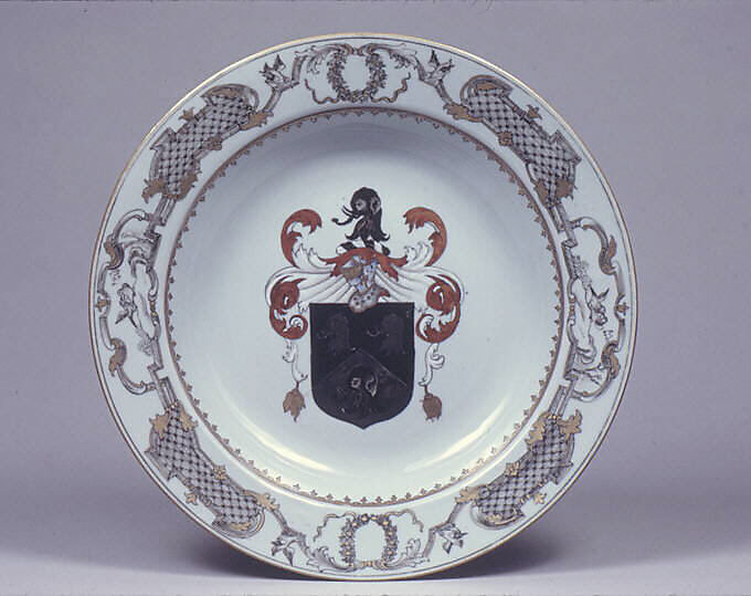 Plate, Hard-paste porcelain, Chinese, for British market 