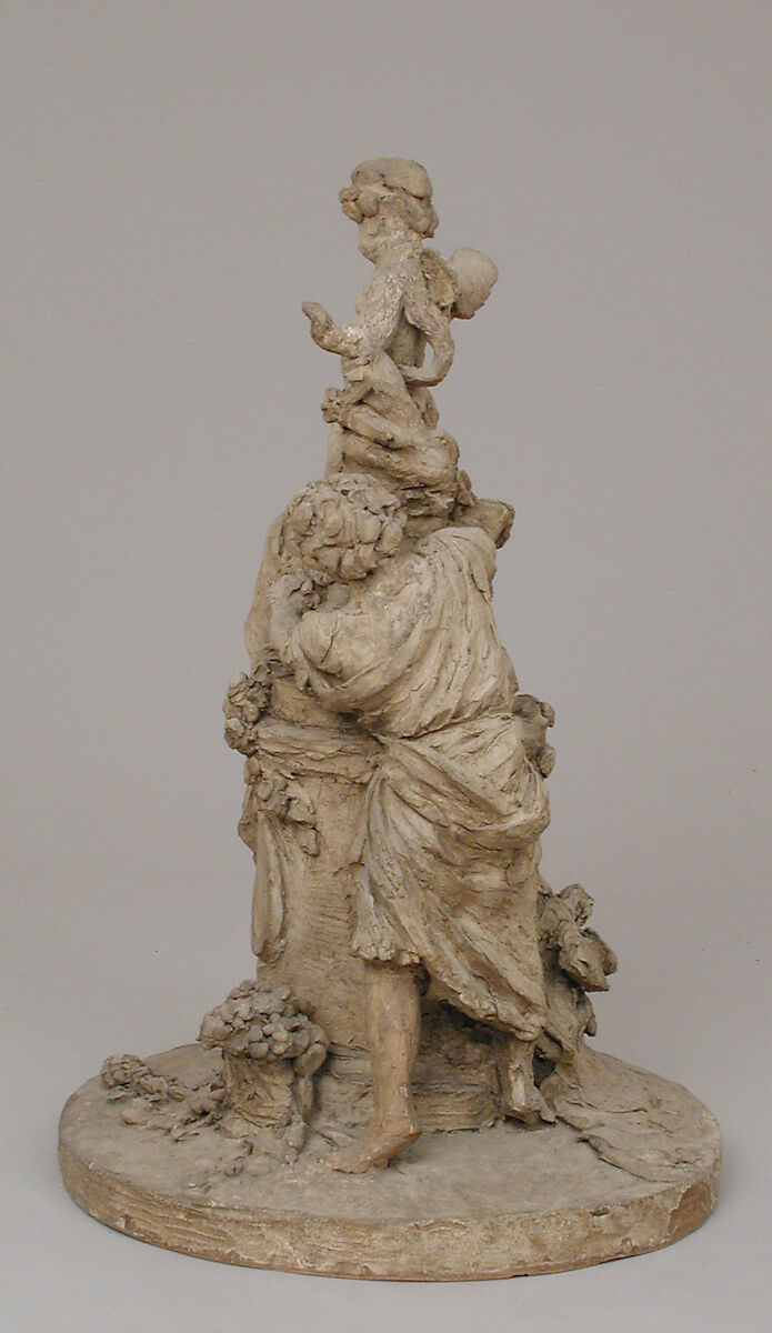 The Theft of the Rose, Louis Simon Boizot (French, Paris 1743–1809 Paris), Pale buff terracotta with traces of original coat of grayish-white pigment, French, Sèvres