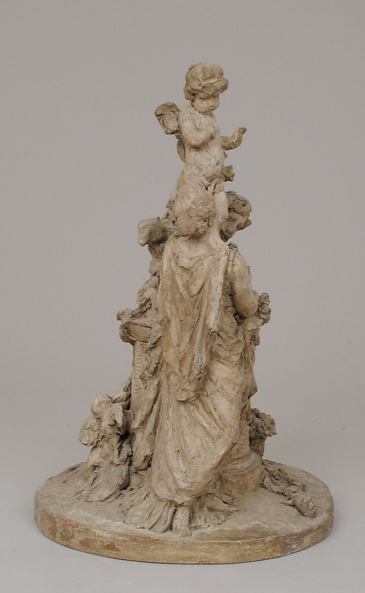 The Theft of the Rose, Louis Simon Boizot (French, Paris 1743–1809 Paris), Pale buff terracotta with traces of original coat of grayish-white pigment, French, Sèvres