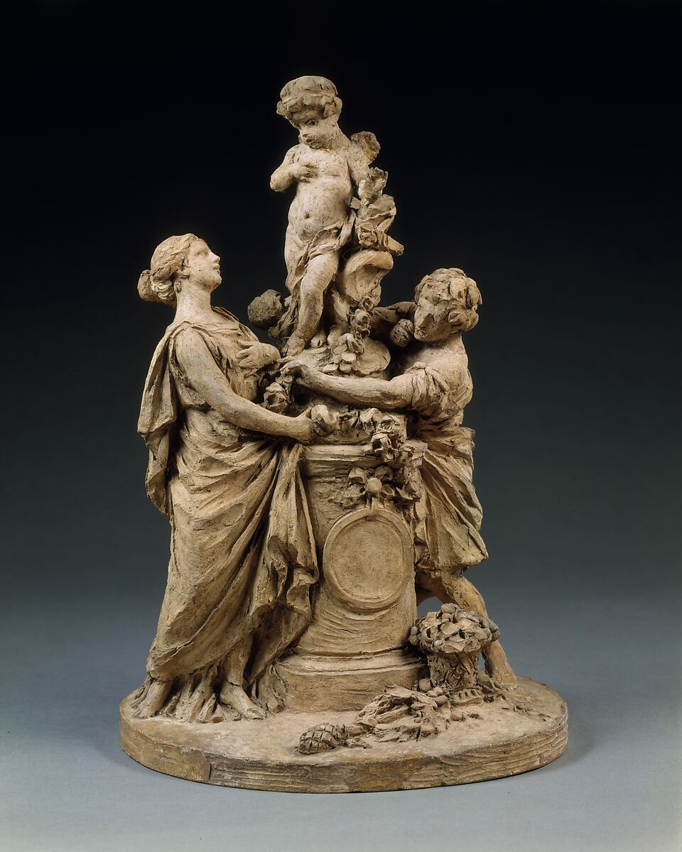 The Theft of the Rose, Louis Simon Boizot  French, Pale buff terracotta with traces of original coat of grayish-white pigment, French, Sèvres