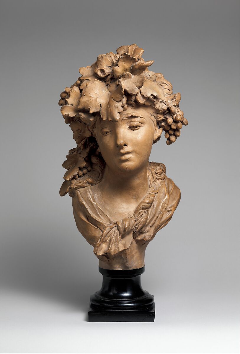 Bacchante (Grapes or Autumn), Auguste Rodin  French, Terracotta, wood base, French