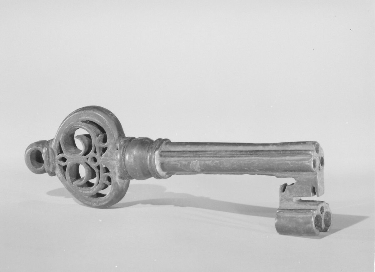 Coffer or chest key, Wrought iron, Italian 