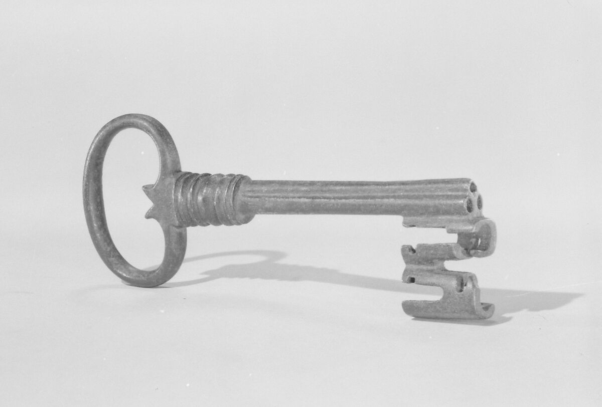 Coffer or chest key, Wrought iron, probably Italian 