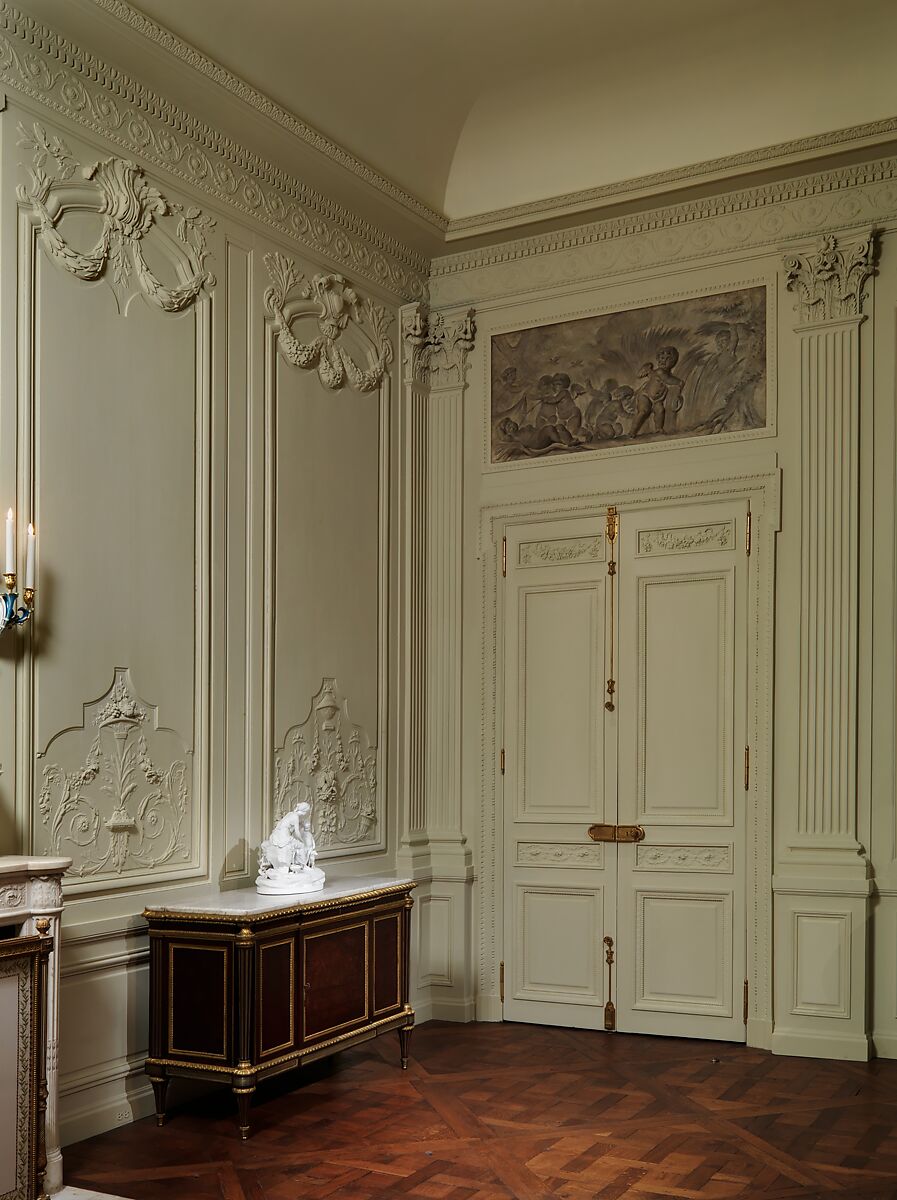 Boiserie from the Hôtel Lauzun, Carved and painted oak, French, Paris
