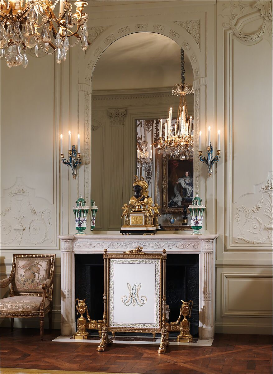 Chimneypiece, Carrara marble, French 