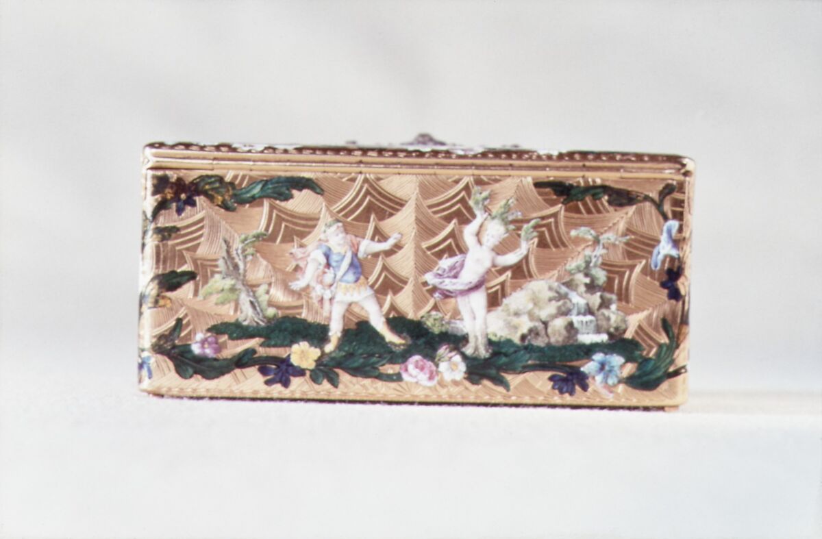 Snuffbox, Attributed to Daniel Baudesson (1716–1785, working 1730–80), Gold, enamel, diamonds, German, Berlin