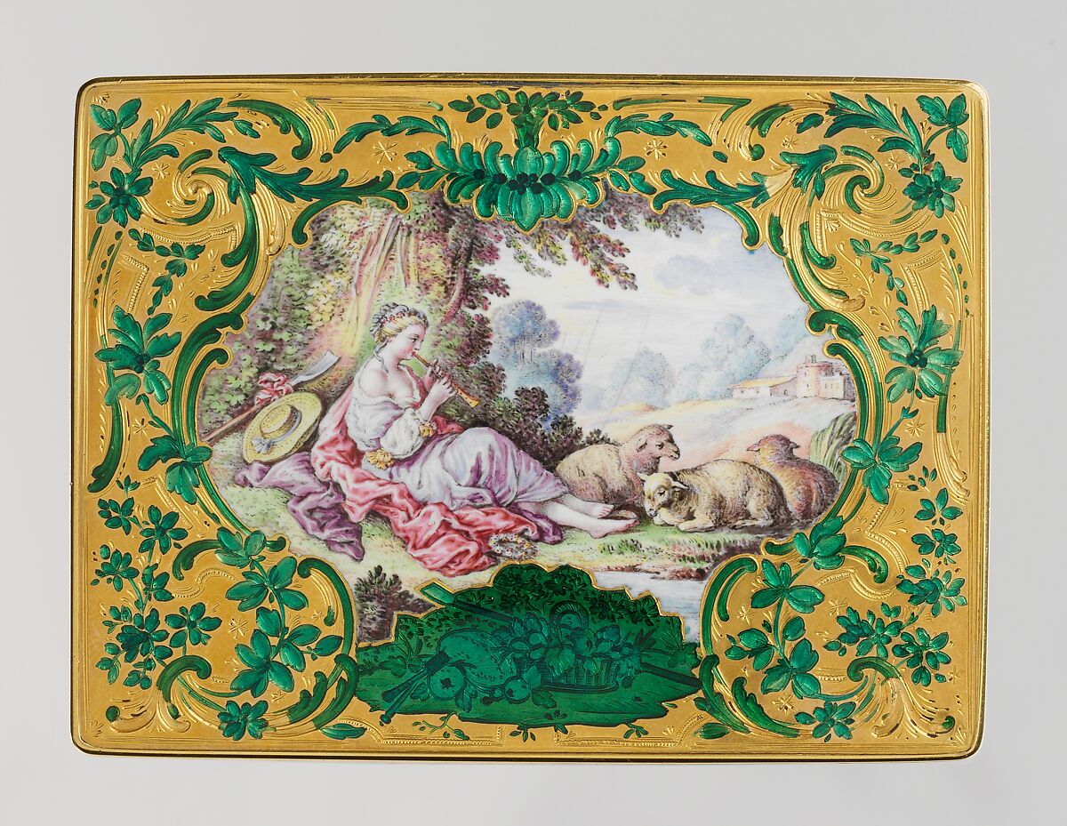 Snuffbox, Noël Hardivillers (French, master 1729, died 1779), Gold, enamel, French, Paris